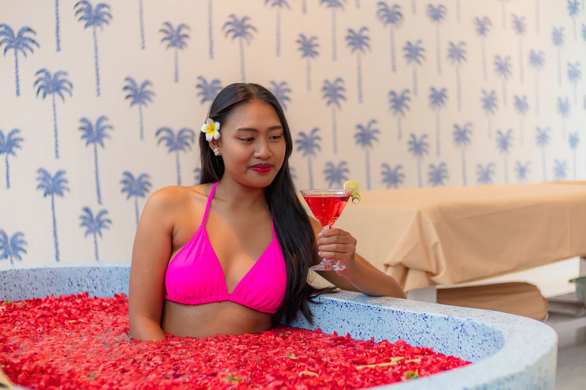 Floral bath ritual at Tonic Uluwatu